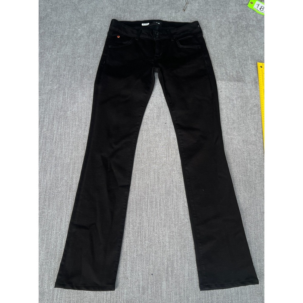 Hudson Jeans Women 29 Black Denim Comfort Stretch Low Rise Americana Bootcut Leg